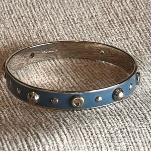 Coach Peacock Blue and Silver Studded Bracelet
